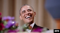 Obama durante la cena con los corresponsales de la Casa Blanca. 